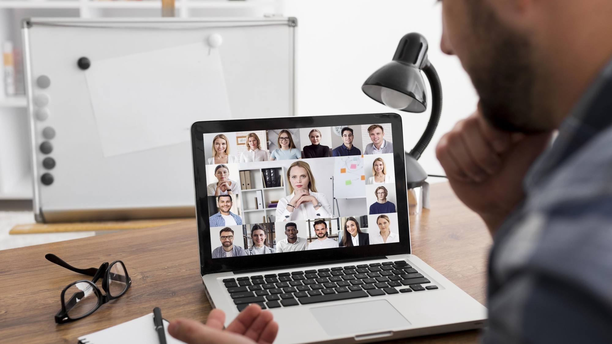 team meeting online conference call on laptop, EntrepreNerd