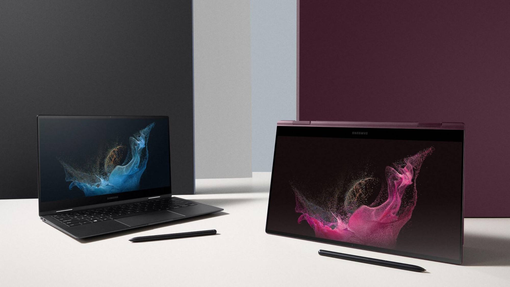 2 203 Galaxy Book2 Pro 360 13 Burgundy Graphite family LI M, EntrepreNerd