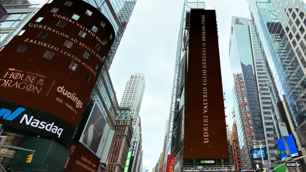 Times Square OOH Duolingo Ad for House of the Dragon mockup e1658412892868 ,EntrepreNerd