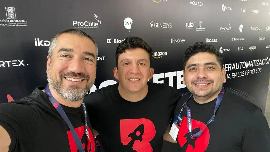 Juan Jorge Herrera Rafael Fuentes y David Cuello founders Rocketbot ,EntrepreNerd