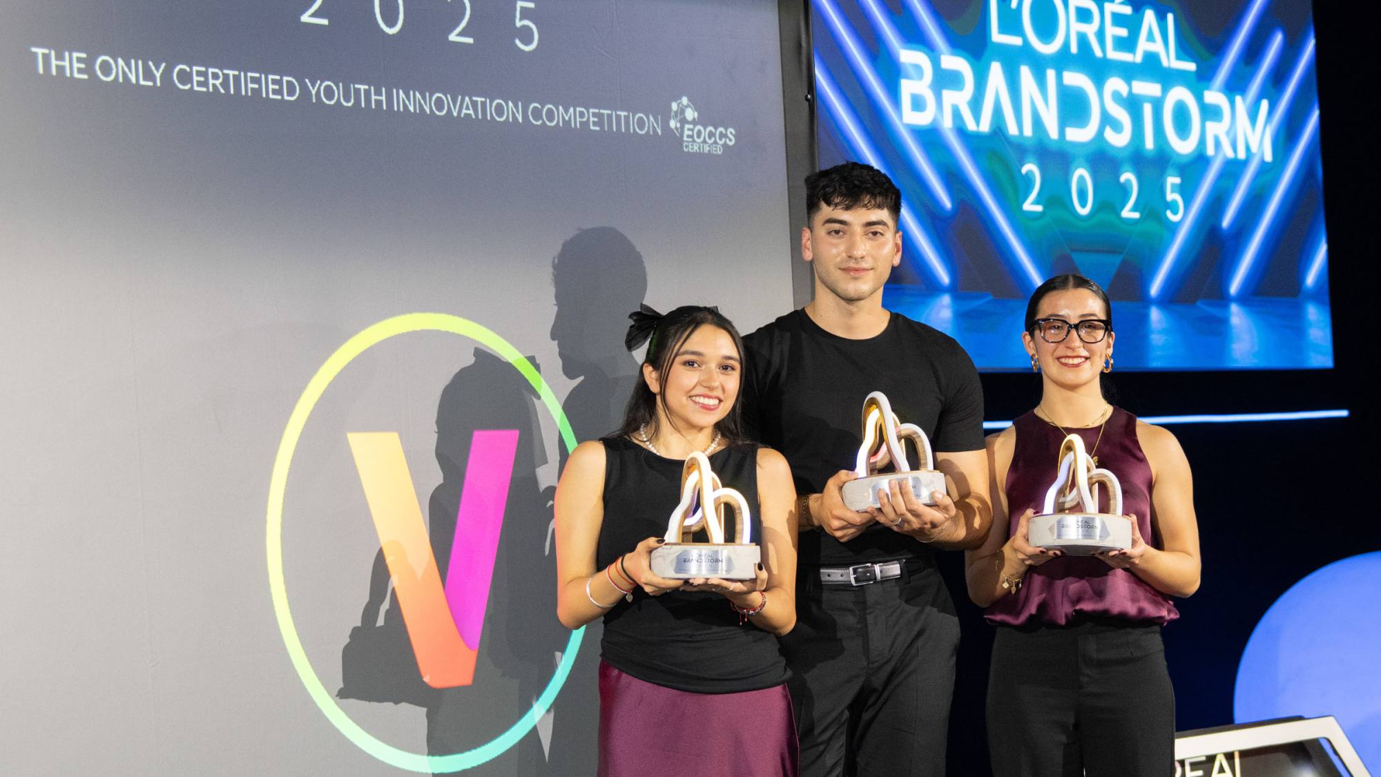 Ganadores Brandstorm 2025 - Camila Linares, Nicolas Solari, Emilia Alarcon., L’Oréal Groupe