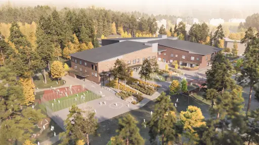 Luolavuori School Illustration ,Arkkitehtipalvelu